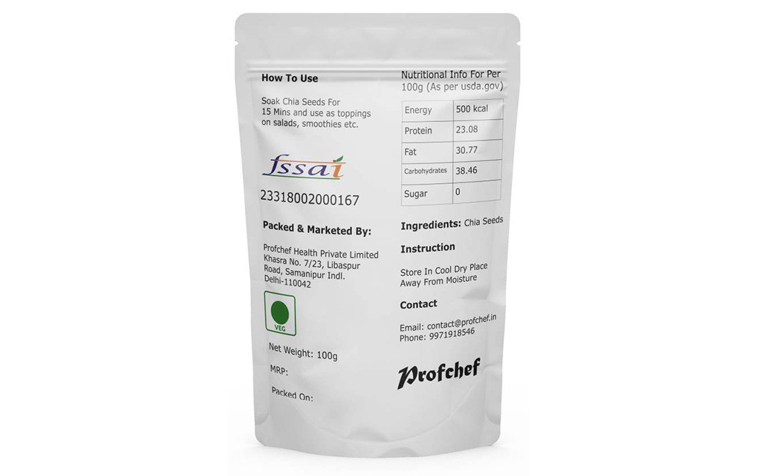 Profchef Chia Seeds    Pack  100 grams